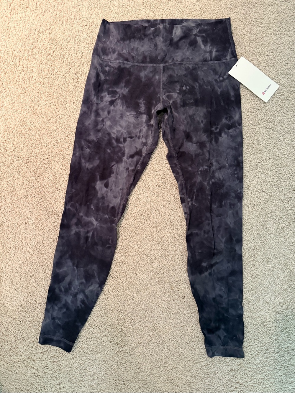 Lululemon Align HR Charcoal Black Tie-Dye Leggings - Size 12 (28” length)